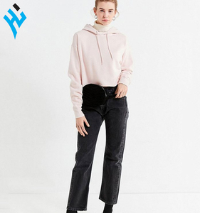 Sudadera con capucha para mujer, de manga larga y 100% de algodón, con logotipo personalizado de alta calidad, ropa ajustada de Color sólido para gimnasio - Product Image 3