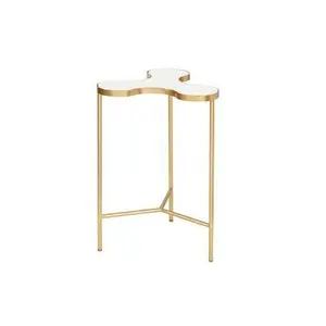 Tavolino da salotto in metallo e marmo di nuova concezione tavolino da caffè Color oro con struttura in metallo di forma quadrata di vendita calda