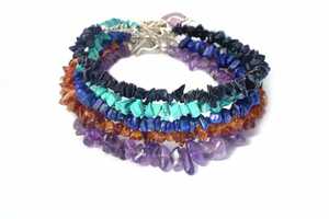 Pulsera larga de plata de ley 92,5 turquesa Natural, piedra solar, citrino, lapislázuli, Chips sin cortar de amatista, de 7 a 8 pulgadas - Product Image 5