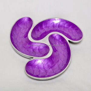 Tazón de metal de hierro personalizado ecológico Centro de mesa decorativo de estilo clásico en forma de hojas para regalos de negocios - Product Image 2