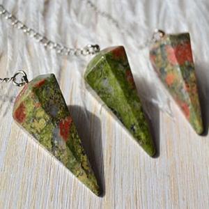 Péndulo de cono facetado de Unakite, increíbles cristales naturales para curación de radiestesia, artesanía de piedra semipreciosa para equilibrio de Chakra - Product Image 5