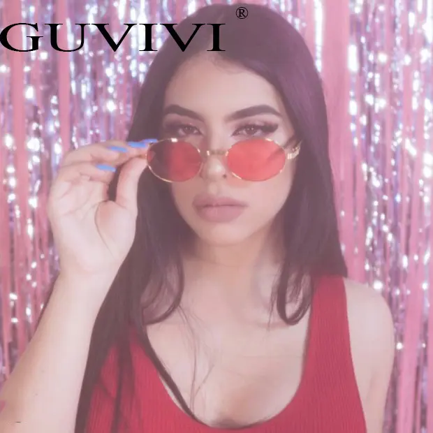 GUVIVI 도매 고품질 빈티지 선글라스 2019 UV400 보호 OEM 라운드 선글라스 빈티지 선글라스