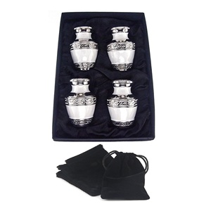 Juego de 4 Mini recuerdo de perla blanca, urnas de ceniza de cremación para cenizas humanos en la India - Product Image 1