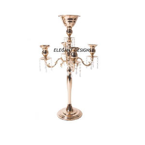 Bougeoirs en métal 5 bras, 10 pièces, décoration de mariage, fait à la main, styliste de qualité supérieure et à bas prix - Product Image 1