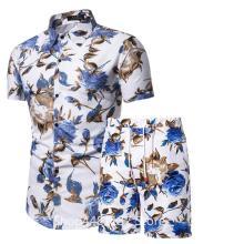 Ensemble deux pièces pour hommes, survêtement d'été décontracté en coton et Polyester, sur mesure, tendance - Product Image 2
