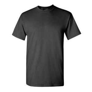 T-shirt en coton noir uni pour homme, manches courtes, col rond, coupe classique, jersey décontracté, couleur unie - Product Image 1