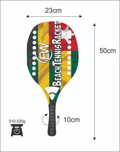 Raquettes de tennis de plage, face de 20 mm, poids de 320-340 g, longueur de 50 cm, poignée en fibre de carbone, filet en fibre de verre - Product Image 2