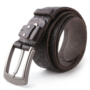 Cinturón de piel auténtica para hombre y mujer, hebilla de acero ajustable de doble cara, estilo informal a la moda, longitud personalizada, nuevo producto - Product Image 1