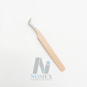 Volume russe pince à cils Nude poudre enduite de diamant poignée en acier inoxydable Durable précision antistatique extrêmement forte - Product Image 2
