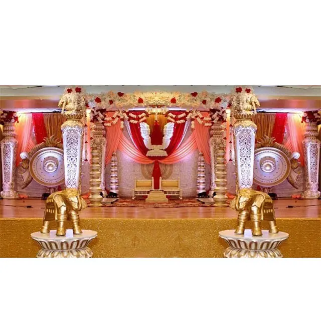 Mandapam Perayaan Pernikahan India Selatan, Dekorasi Bunga Mandap Pernikahan Anggun Modern Mandap Decor