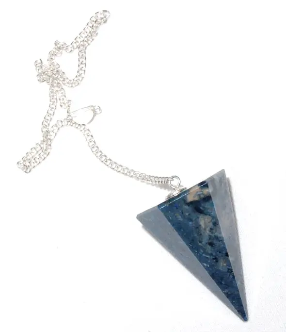 Regalo all'ingrosso Business Custom Stone Sodalite 6 pendoli a cono sfaccettati con catene