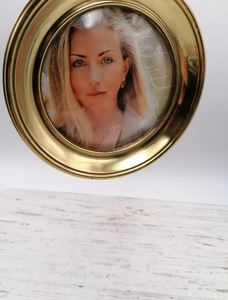Round <b>Photo</b> <b>Frame</b> in Gold Metal with Shiny Polished Finished Perfect <b>for</b> <b>Wall</b> Hanging and Bedroom Decoration Elegant and Stylish - Product Image 3