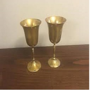 Elegant Handmade Brass <b>Wine</b> <b>Goblet</b> Engraved Chalice Vintage Metal Cup Antique Style Drinking Glass Barware Wedding Decor - Product Image 1