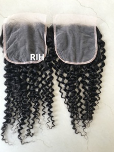 Extensiones de cabello humano brasileño Remy, sin procesar, 5x5, rizado, con cutícula, venta al por mayor - Product Image 3