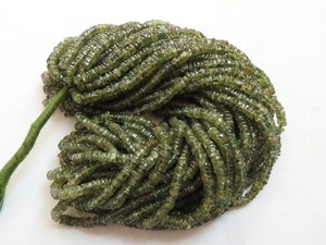 Màu xanh lá cây <span class=keywords><strong>apatite</strong></span> mịn lốp đồng xu nút bánh xe hình dạng hạt lỏng đá handmade Vòng cổ PME gemsbeads T1 mô hình 16inch Strand 10 - Product Image 4