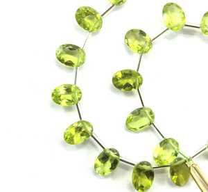 Alta calidad 27 piezas de piedras preciosas de peridoto Natural facetadas forma ovalada piedra cortada Briolette Color verde para la fabricación de joyas al por mayor - Product Image 6