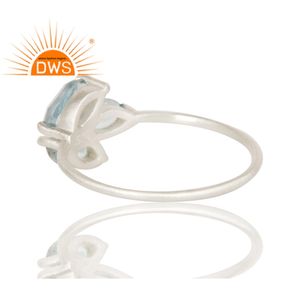 ธรรมชาติสีฟ้าบุษราคัมแหวนพลอยแหวนเงินสเตอร์ลิงของผู้หญิงอินเดียเงิน925สเตอร์ลิงผู้ผลิตเครื่องประดับ - Product Image 3