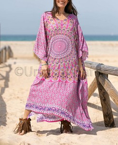 Robe longue Kaftan de plage pour femmes, tenue romantique, Design Mandala, espace imprimé numérique, nouvelle collection 2020 - Product Image 2