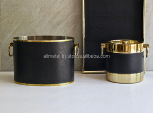 Cubo de champán con barra de botella dorada integrada, enfriador para interiores, fiestas al aire libre o cualquier tipo de ocasión - Product Image 2