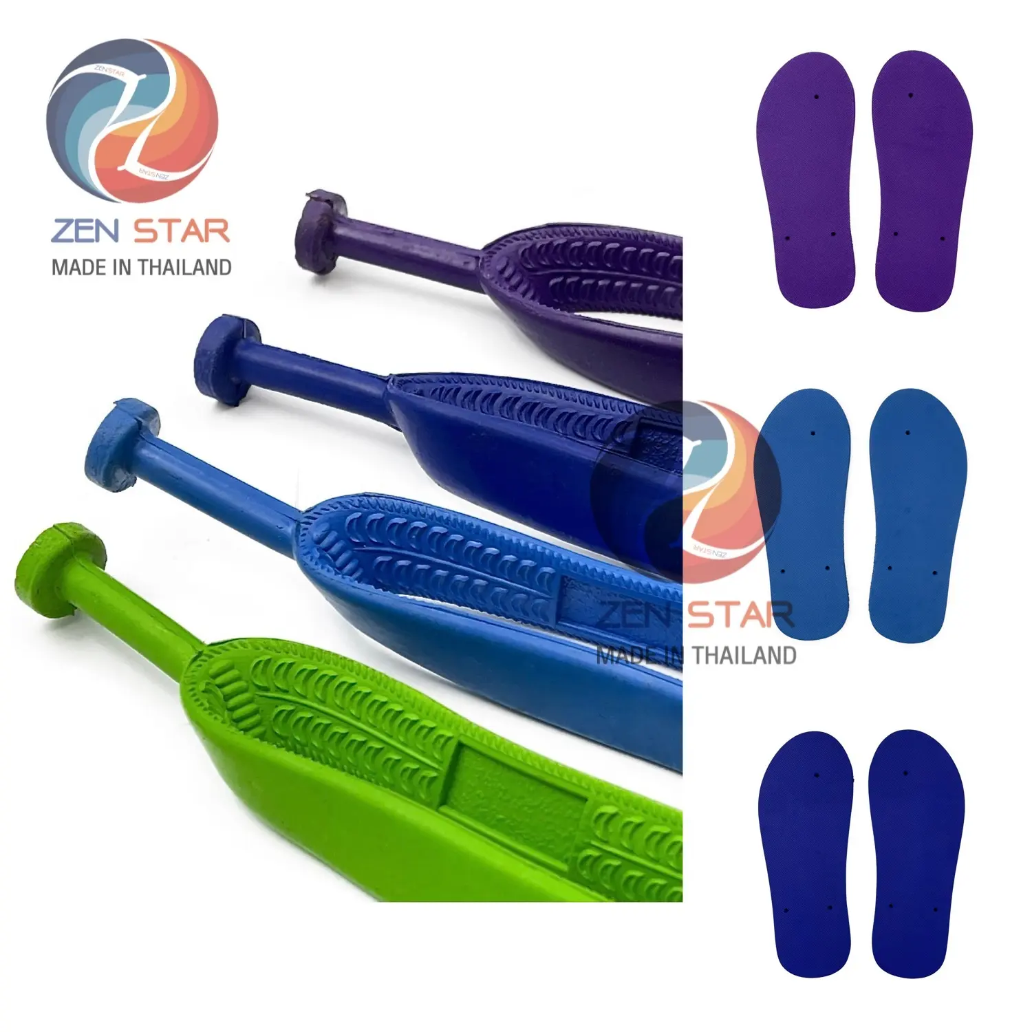 Durable Natural Rubber Soles with Rubber Soles Slippers in Purple Navy Blue and Green Colors
