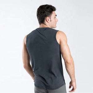 PIHA SPORTS Men's Tank Top Quick Dry Breathable 100% Cotton 220g Fabric Training <b>Running</b> Gym Workout Tank Vest <b>Singlet</b> - Product Image 2