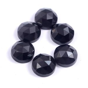 สปินเนอร์ธรรมชาติสีดำโรสตัดพลอยกลมเหลี่ยมเพชรพลอยขนาด10X10มม. สำหรับทำเครื่องประดับ - Product Image 2