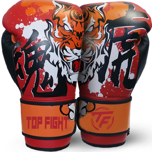 Guantes de boxeo de cuero con soporte de muñeca de Velcro de alta calidad para entrenamiento al por mayor guantes de entrenamiento deportivo guantes de boxeo - Product Image 1