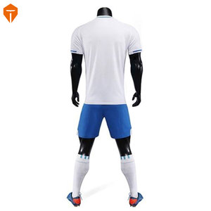 Soccer uniform custom new design soccer football jersey set hot sale football sublimation black red white and men - Product Image 2