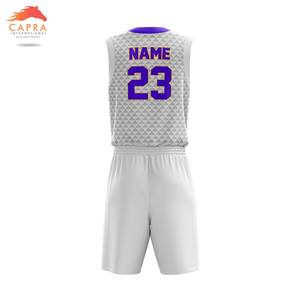 Uniforme de basket-ball respirant sur mesure, grande taille, avec motifs triangulaires sublimés antibactériens pour équipes adultes unisexes - Product Image 6