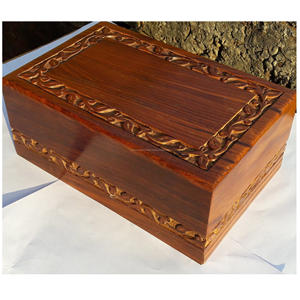 HOT SALE WOODEN CARVED <b>PET</b> CREMATION <b>URNS</b> / BEST QUALITY <b>PET</b> <b>URNS</b> for ASH /<b>PET</b> <b>CASKETS</b> - Product Image 2