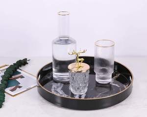 Bandeja de laca negra con patrón de onda, productos más baratos al por mayor - Product Image 3