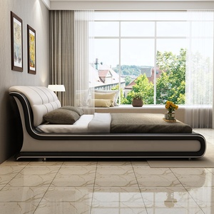 เตียงคู่สไตล์โมเดิร์นสำหรับโรงแรม ขนาดควีนไซส์ โครงไม้หุ้มหนัง ดีไซน์สวยงาม เป็นมิตรกับสิ่งแวดล้อม ทนทาน เฟอร์นิเจอร์ห้องนอน - Product Image 3