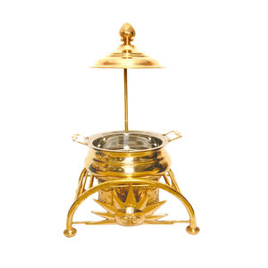 Unique Stylish Designer Attractive <b>Food</b> Supplies Chafing Dish Wedding Party <b>Food</b> <b>Warmer</b> Gold Plated Chafing Dish With Lid - Product Image 1