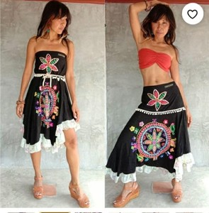 ชุดเดรสสั้นเปิดไหล่สำหรับเด็กผู้หญิงกระโปรงสั้นพร้อมงานปักหลากสี - Product Image 4