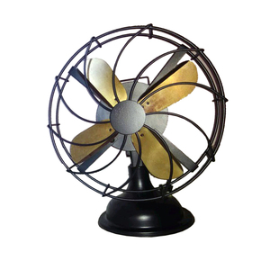 Ventilateur antique jaune avec quatre lames en laiton et cage, ventilateur de table vintage classique, fabricant et exportateur indien - Product Image 6