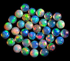 Opale éthiopienne Cabochon multi-feu en pierres précieuses en vrac en forme unie de qualité étonnante naturelle pour la fabrication de bijoux prix de gros - Product Image 1