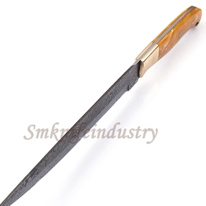 Custom Hand Forged Damascus Fillet knife With leather Sheath cover (smk1595) - Product Image 3