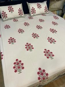 ชุดเครื่องนอนพิมพ์ลายบล็อกมือผลิตจากอินเดีย,ผ้าปูที่นอนพร้อมปลอกหมอน - Product Image 3