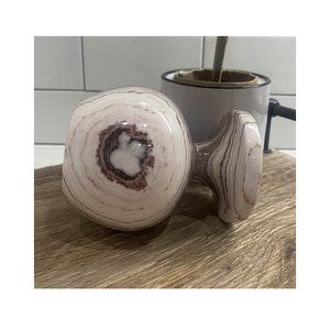 Ensemble de 6 verres à vin en onyx brun en gros, verres à pied en pierre polie faits à la main, vaisselle de bar - Product Image 6