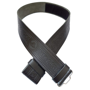 Vente en gros 100% ceintures de kilt en cuir avec ceinture gaufrée à double broche avec logo personnalisé avec broderie de différents modèles - Product Image 5
