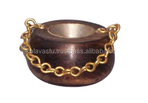 Quemador de incienso de resina de madera ecológico hecho a mano con cuenco dorado, quemador de carbón, decoración para el hogar, quemador de perfumería - Product Image 5