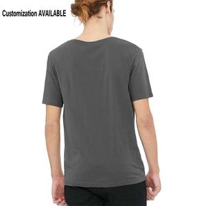 Camiseta de algodón orgánico con cuello redondo y palangre para hombre, camiseta de manga corta con cuello de alcance, camiseta SoftStyle para adultos - Product Image 3