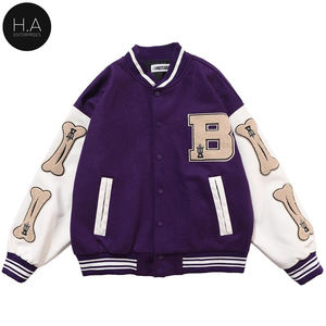 Chaqueta de estilo Hip Hop para hombre y mujer, chaqueta de béisbol masculina de estilo Bomber, con diseño de bloques de colores, estilo universitario - Product Image 2