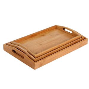 Wholesale 100% Natural Handmade Round Woven Organic <b>Bamboo</b> Tray <b>Bamboo</b> Food Tray With Handle - Product Image 5
