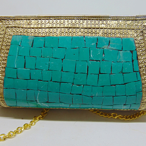 Bolso de Mano Tipo Clutch con Mosaico de Piedras Antiguo - Product Image 2