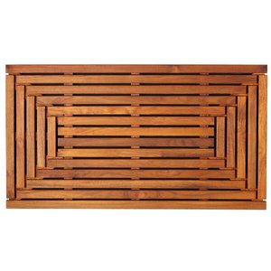 Industrial Design Solid Teak Wood Anti-Slip Shower Bath <b>Mat</b> for Hotel Indoor Use - Product Image 2