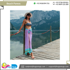 Produit de plage de qualité supérieure vente énorme sur une bonne qualité Design élégant vêtements de plage personnalisés 100% coton femmes plage paréos sarongs - Product Image 6