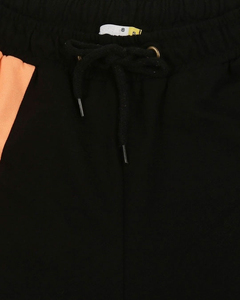 <b>Women's</b> High Quality Solid Black Orange Track <b>Pant</b> Winter Casual Outer Wear Jogger <b>Pants</b> with Rush Side Panel Design - Product Image 4