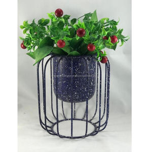Iron Floor Rustic Boughpot <b>Large</b> <b>Planter</b> Eco-Friendly Durable 2L Capacity Home Outdoor Garden Decoration Colorful Patina Finish - Product Image 2