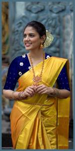 Vêtements ethniques indiens Vêtements de fête de mariage de luxe Designer de mode Saree en soie pure Banarasi avec tissage Travail Bordure Blouse pour femmes - Product Image 4